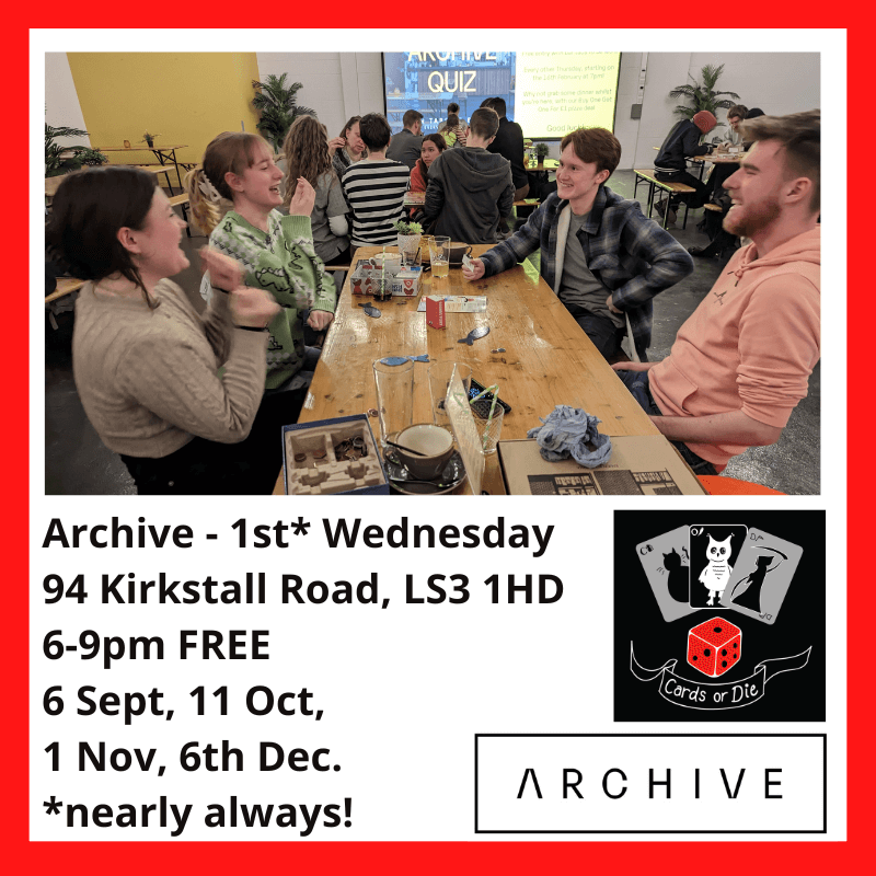 Archive - 1st* Wednesday 94 Kirkstall Road, LS3 1HD 6-9pm FREE 6 Sept, 11 Oct, 1 Nov, 6th Dec. *nearly always!