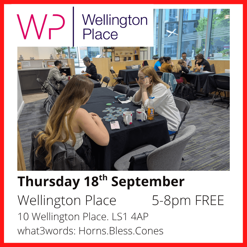 Thursday 18th September Wellington Place 5-8pm FREE 10 Wellington Place. LS1 4AP what3words: Horns.Bless.Cones