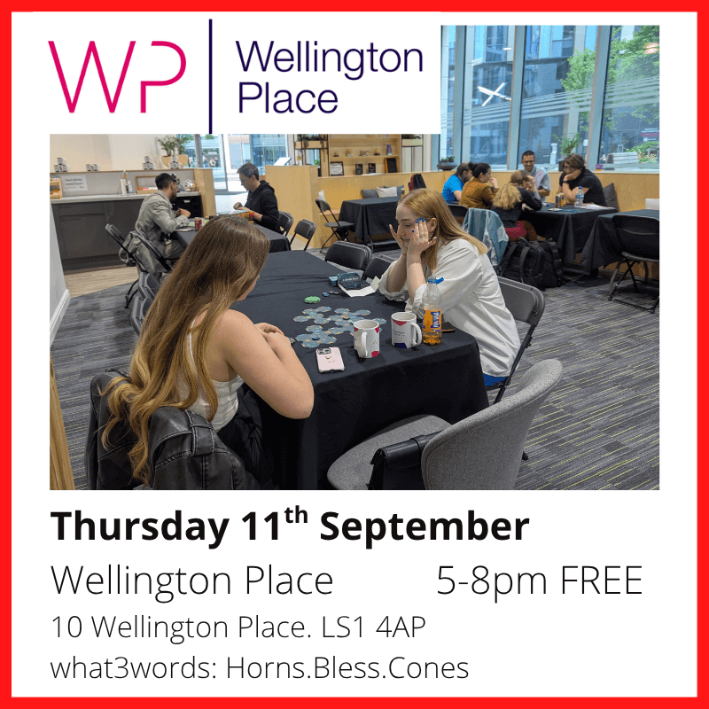 Thursday 11th September Wellington Place 5-8pm FREE 10 Wellington Place LS1 4AP
