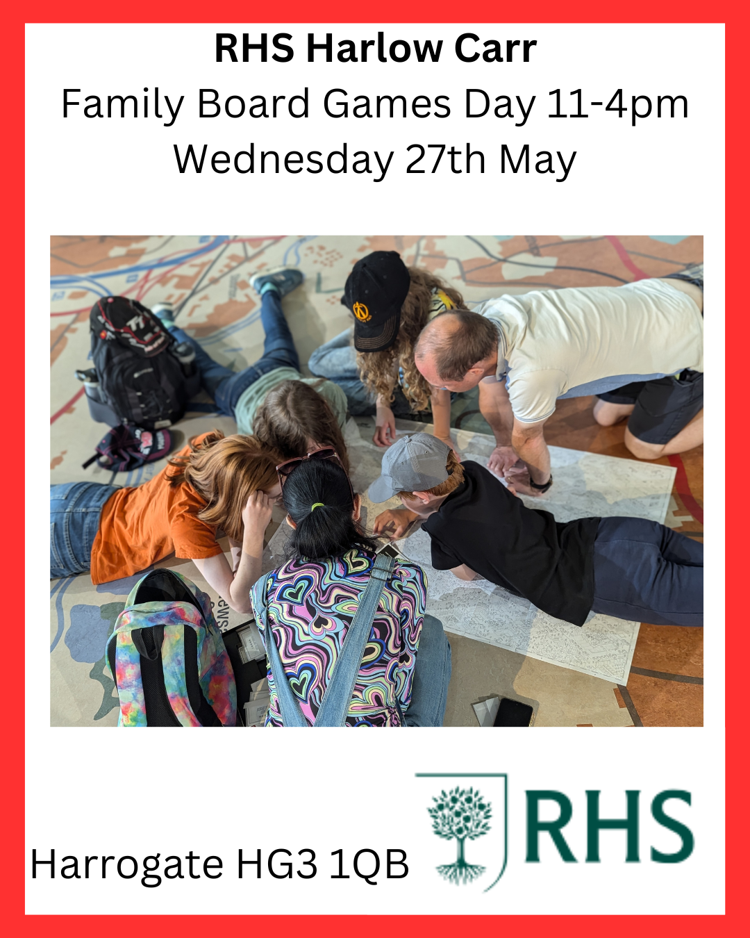 RHS Harlow Carr Family Board Games Day 11-4pm Wednesday 27th May Harrogate HG3 1QB